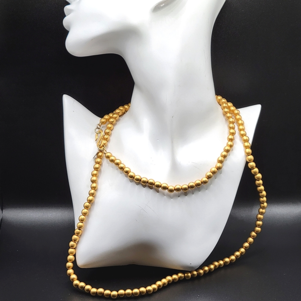 Vtg Kenneth Jay Lane (Kjl) 37" Gold Tone Balls Ne… - image 1